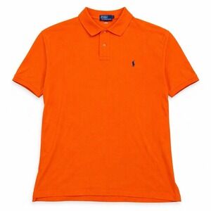 Polo Ralph Lauren Polo Shirt Mens XL Orange Blue Pony Short Sleeve Preppy